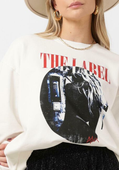 Witte ALIX THE LABEL Sweater LADIES KNITTED PHOTOPRINT SWEATER - large