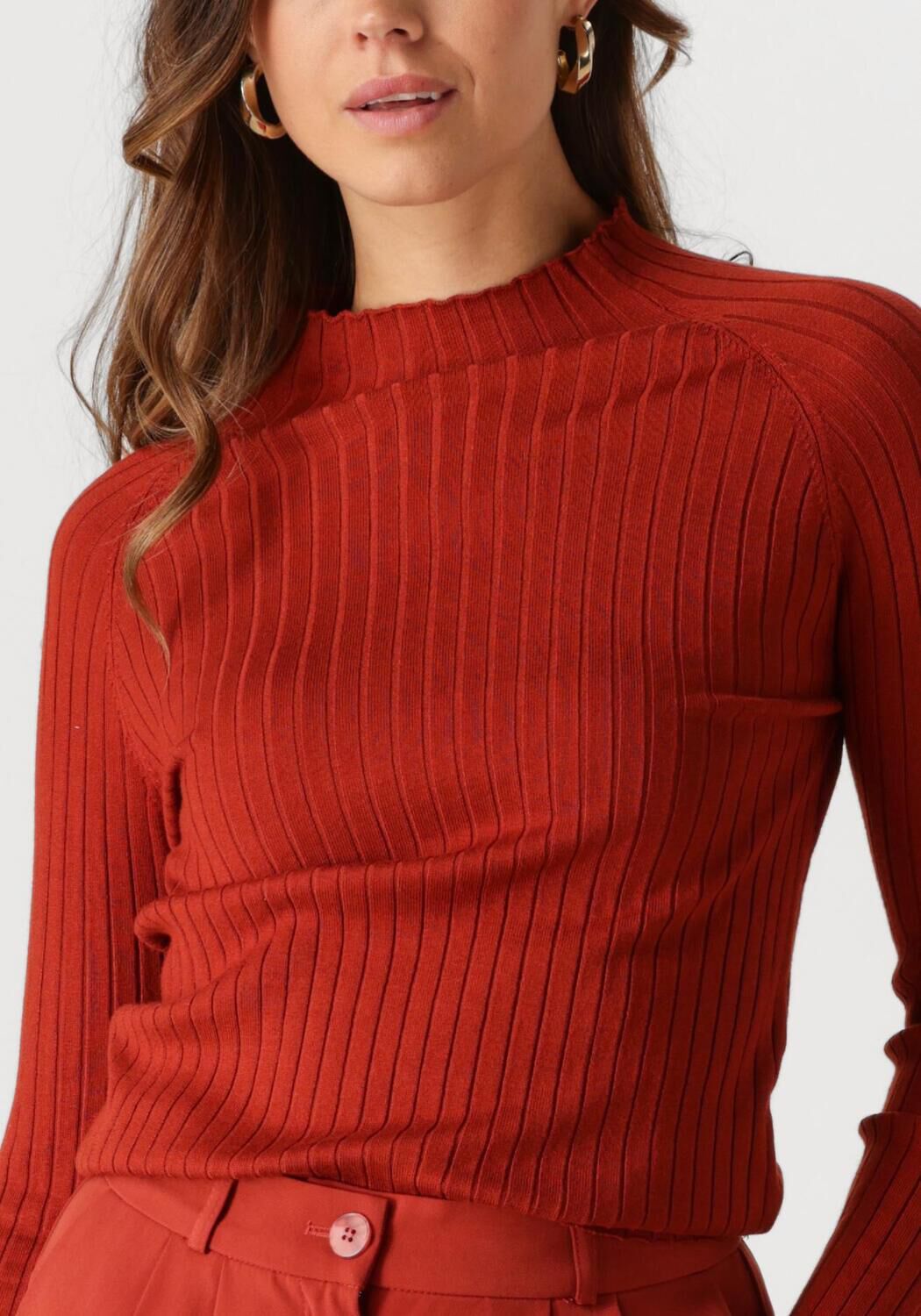 YDENCE Dames Tops & T-shirts Knitted Top Kit Rood
