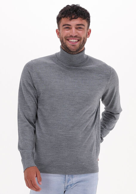 Grijze SELECTED HOMME Coltrui TOWN MERINO COOLMAX KNIT ROLL B - large