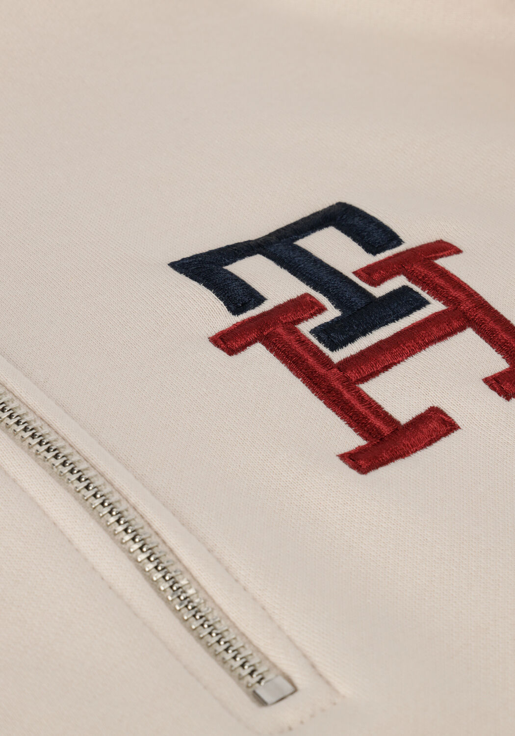 Gebroken wit TOMMY HILFIGER Trui ESSENTIAL MONOGRAM HALF ZIP - large