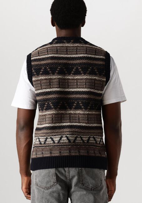 Donkerblauwe FORÉT Spencer CONE JACQUARD VEST - large