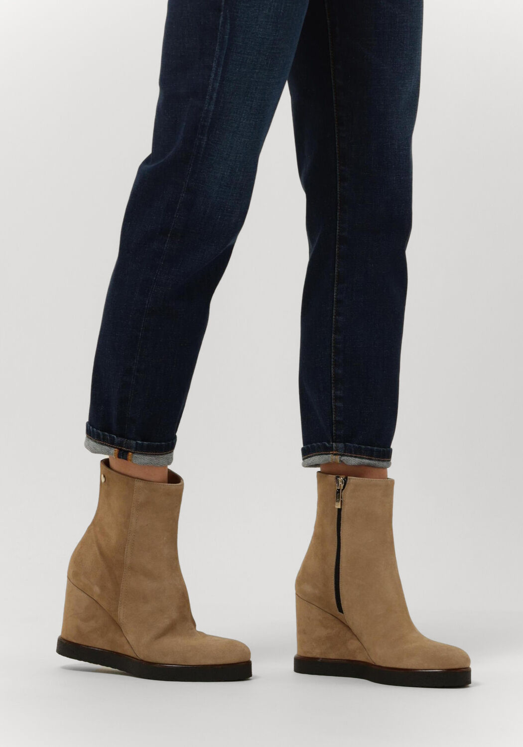 Beige NOTRE-V Enkellaarsjes 9636 - large