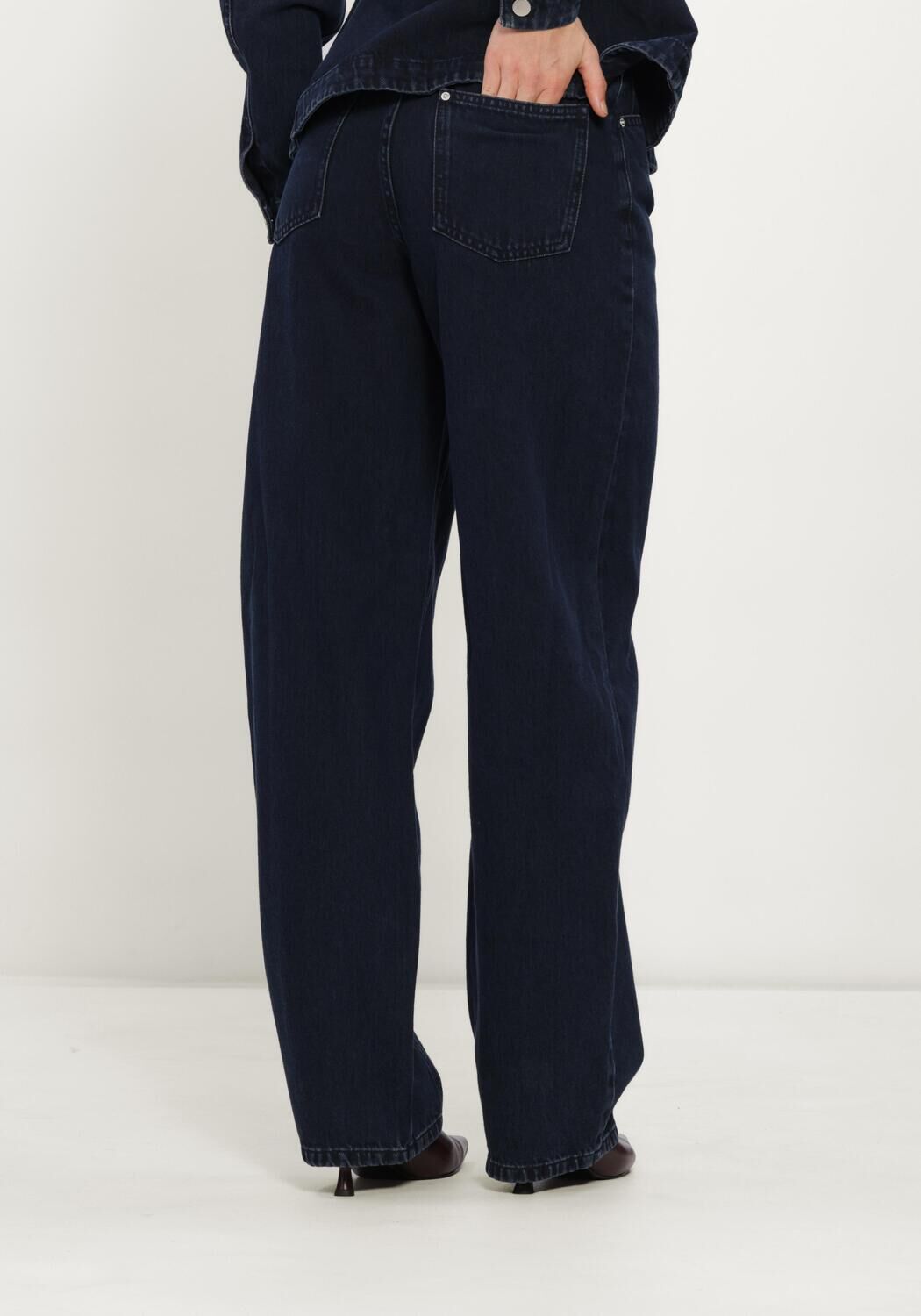 Blauwe MSCH COPENHAGEN Barrel jeans MSCHUTTA EVI HW TAPERED JEANS - large