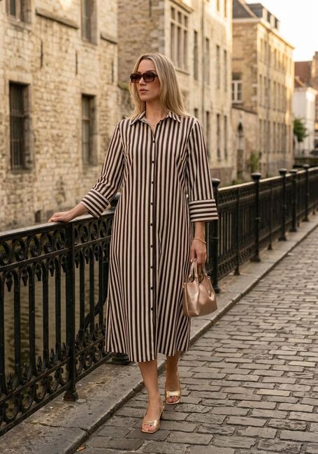 Multi STUDIO ANNELOES Maxi jurk Soof stripe dress - large