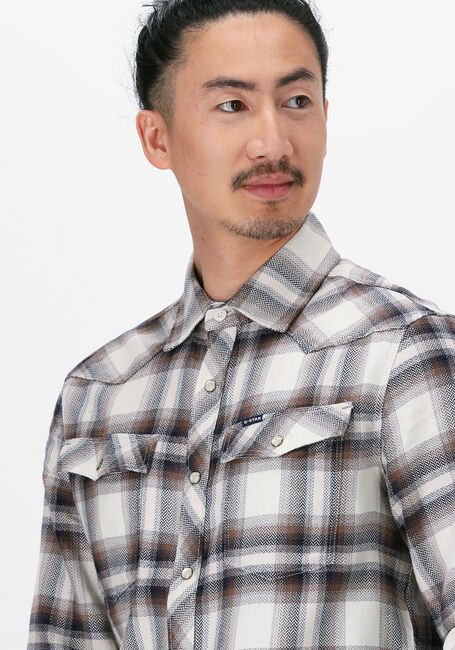 Gebroken wit G-STAR RAW Casual overhemd C841 HERITAGE HB FLANNEL CHECK - large
