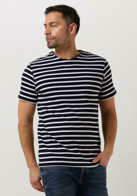 Blauw/wit gestreepte SELECTED HOMME T-shirt SLHBRIAC STRIPE SS O-NECK TEE - large