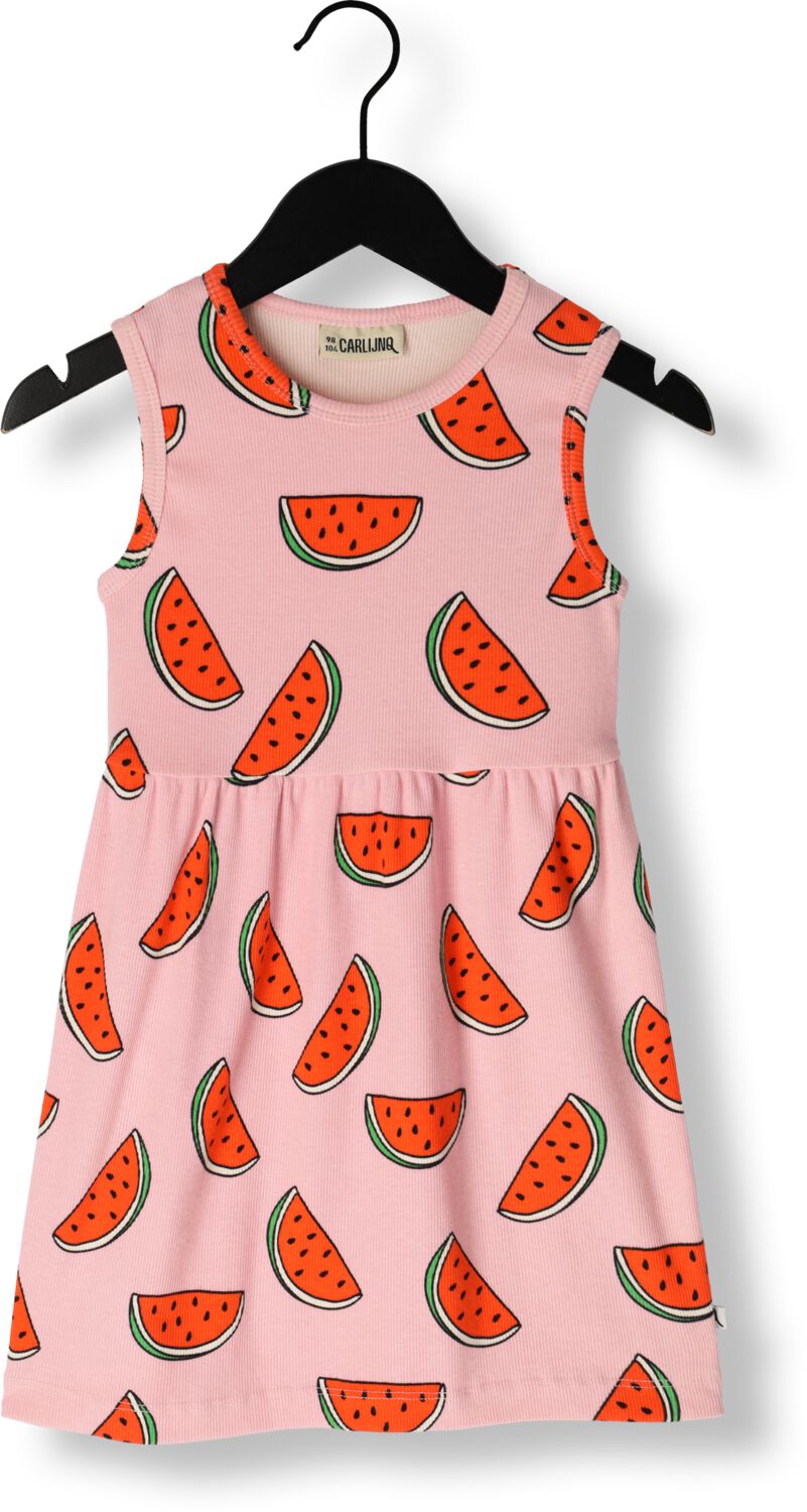 CARLIJNQ Meisjes Jurken Watermelon Tanktop Dress Roze