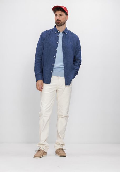 Donkerblauwe TOMMY HILFIGER Casual overhemd PIGMENT DYED LI SOLID RF SHIRT - large