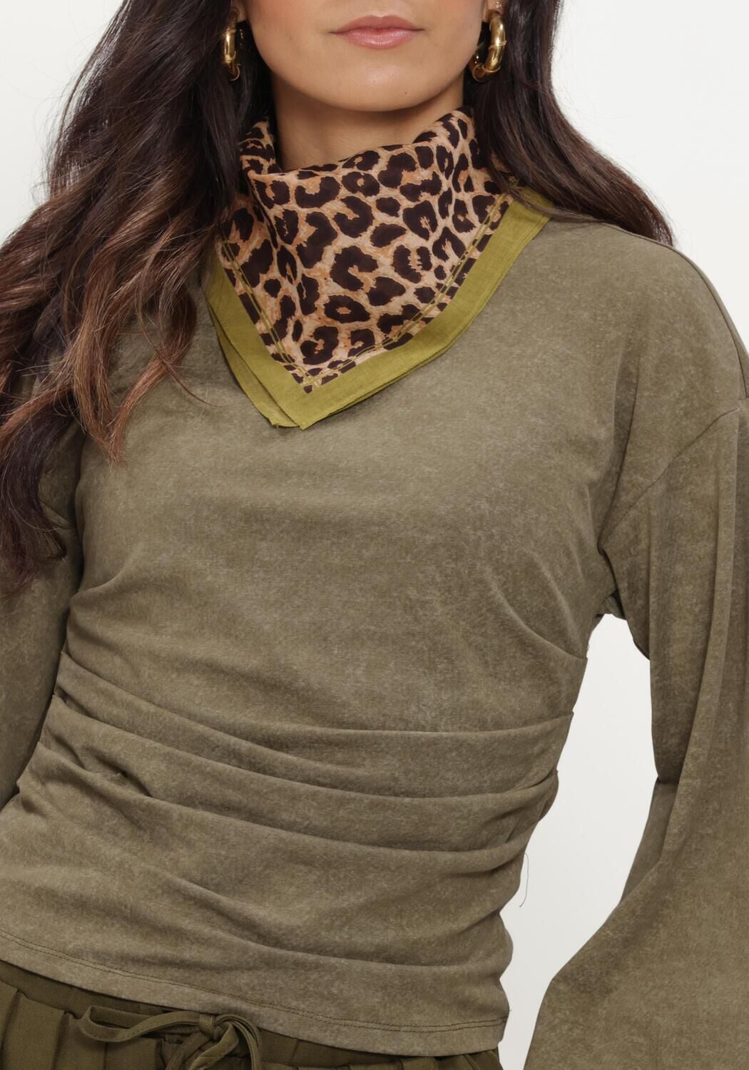 Groene REFINED DEPARTMENT Trui LADIES KNITTED LONGSLEEVE CRUZ - large