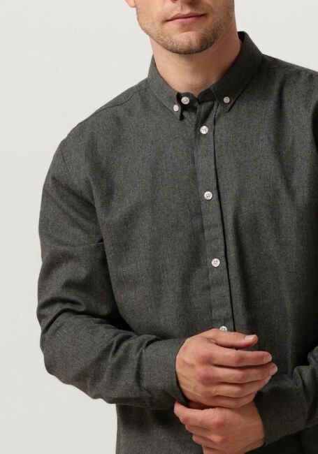 Grijze ANERKJENDT Casual overhemd AKKONRAD MELANGE SHIRT - large
