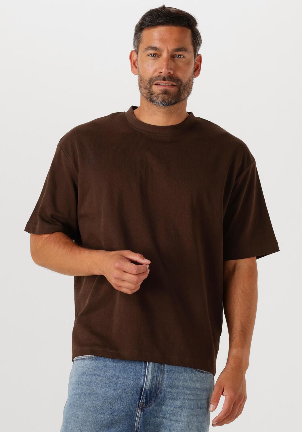 SELECTED HOMME Heren Polo's & T-shirts Slhlooseoscar Ss O-neck Tee Noos Bruin