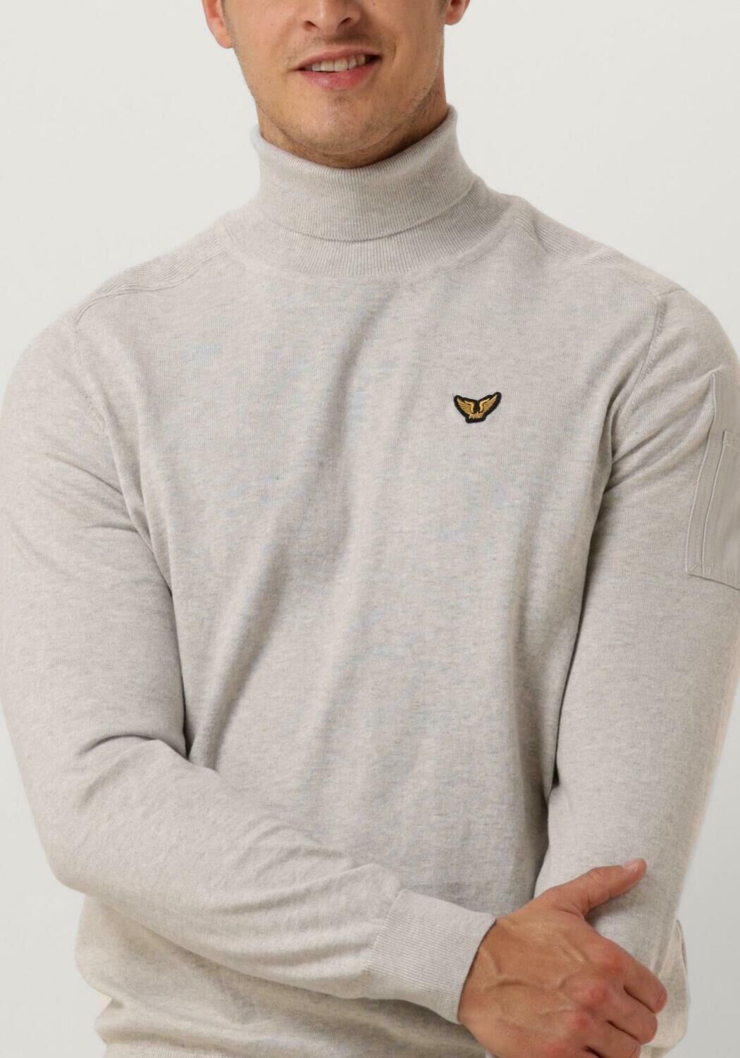lichtgrijze pme legend coltrui turtleneck cotton elite knit