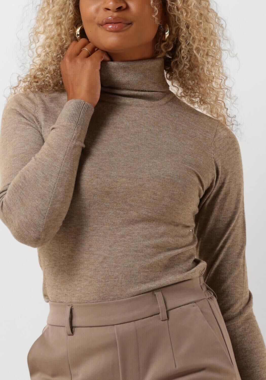 OBJECT Dames Truien & Vesten Objthess L s Rollneck Knit Pullover Taupe
