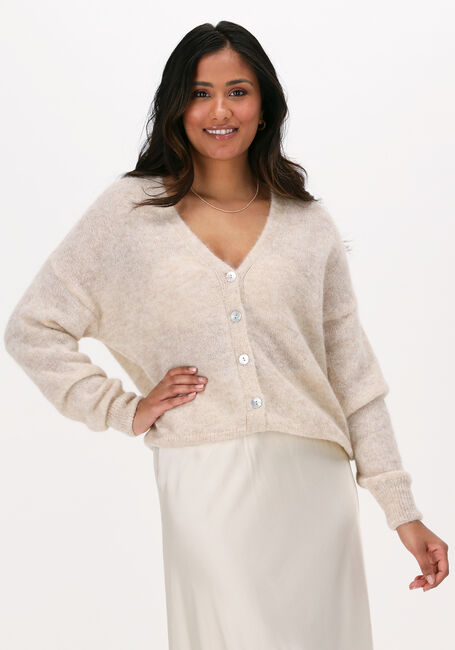 Beige SUMMUM Vest CARDIGAN FEATHER LIGHT ALPACA - large