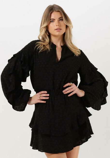 Zwarte REFINED DEPARTMENT Blouses MILAYA WOVEN RUFFLE BLOUSE - large