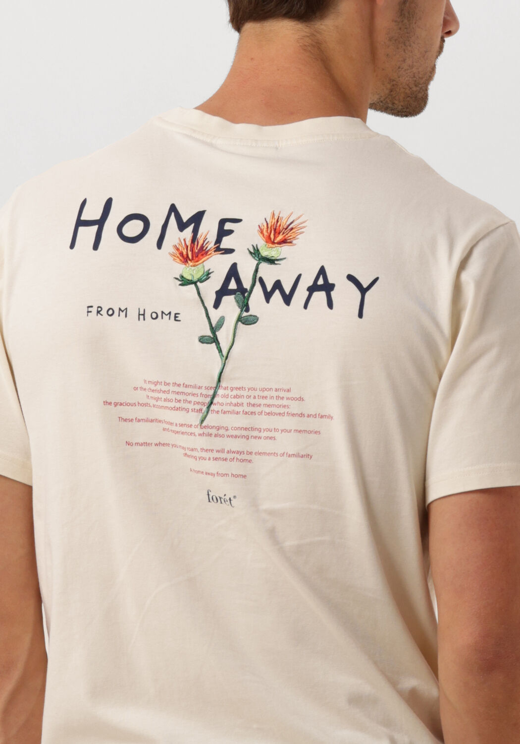 FORÉT Forét Heren Polo's & T-shirts Abode Embroidery T-shirt Ecru