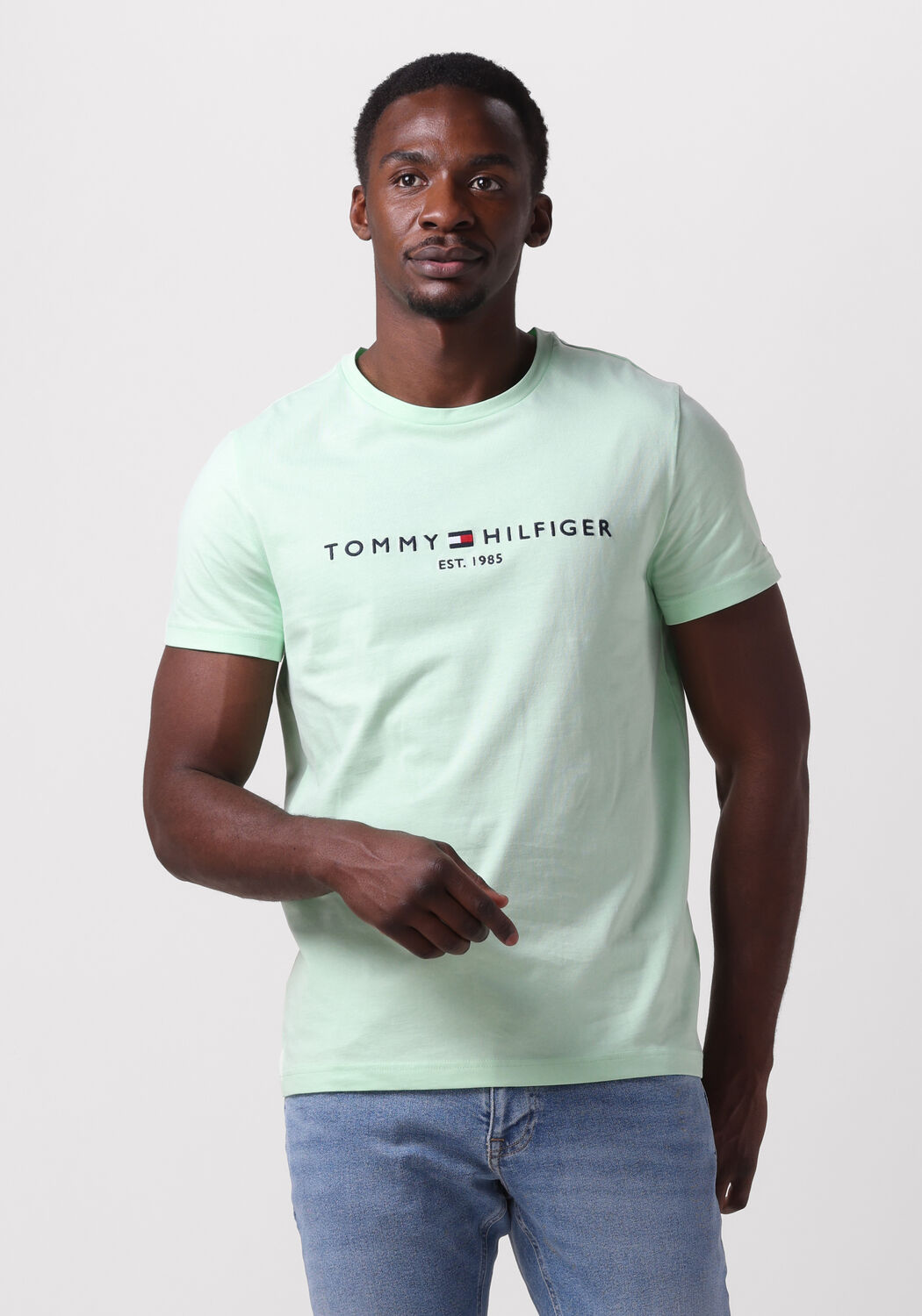 Tommy Hilfiger Core Embroidered Logo T-Shirt Green- Heren Green