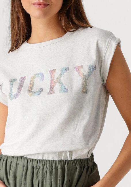 Lichtgrijze BY-BAR Top THELMA LUCKY RAINBOW TOP - large
