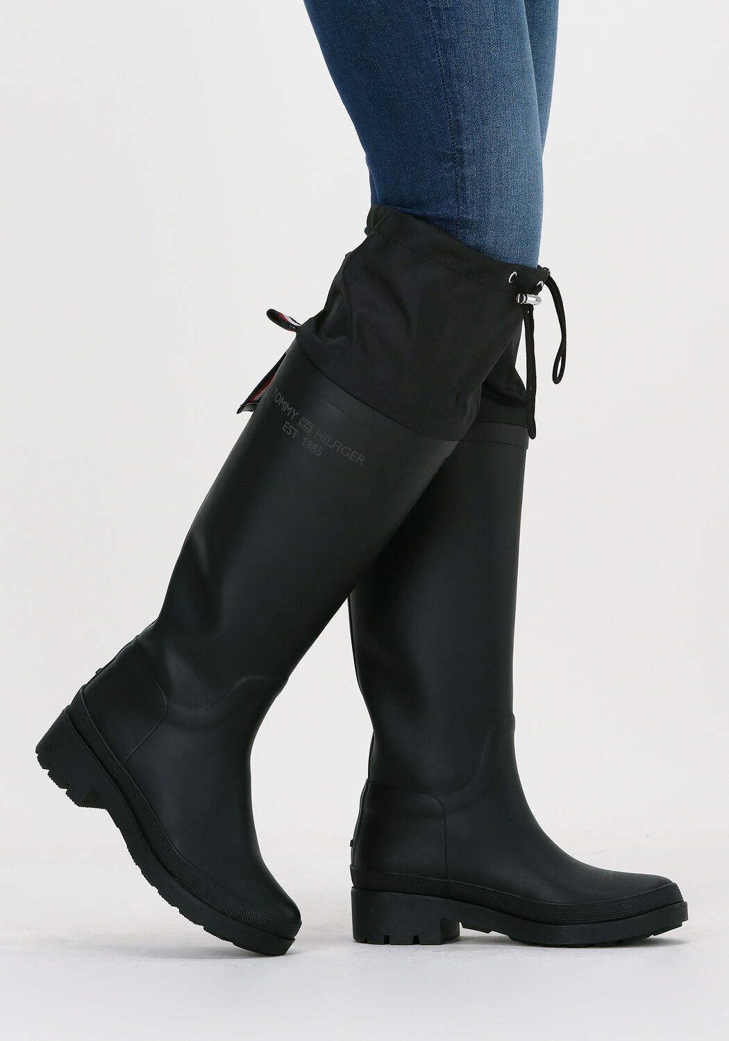 Zwarte TOMMY HILFIGER Regenlaarzen TH OVERKNEE RAINBOOT - large