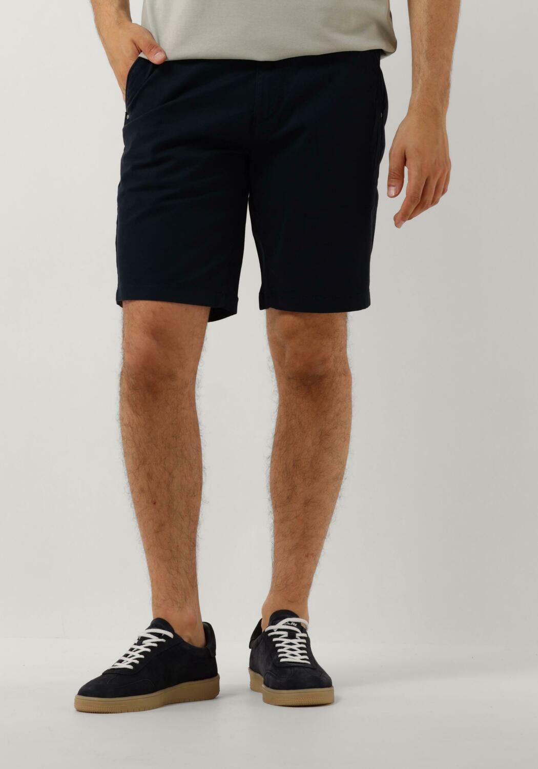 VANGUARD Heren Broeken V65 Shorts Fine Twill Stretch Blauw