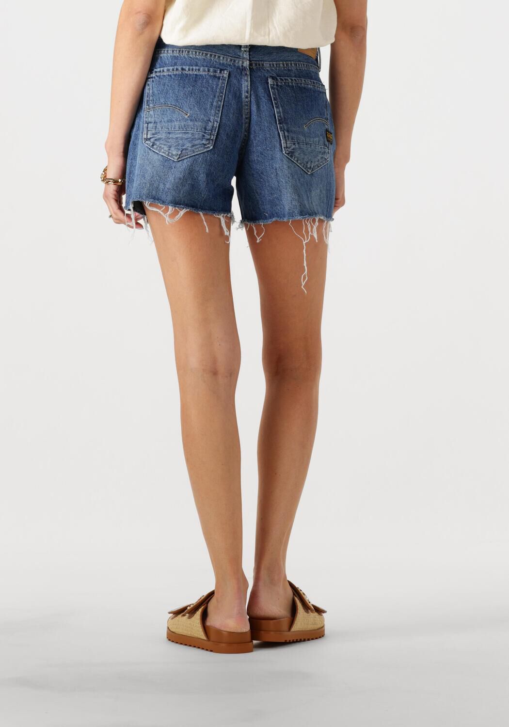 G-STAR RAW Dames Jeans Judee Short Raw Edge Wmn Blauw