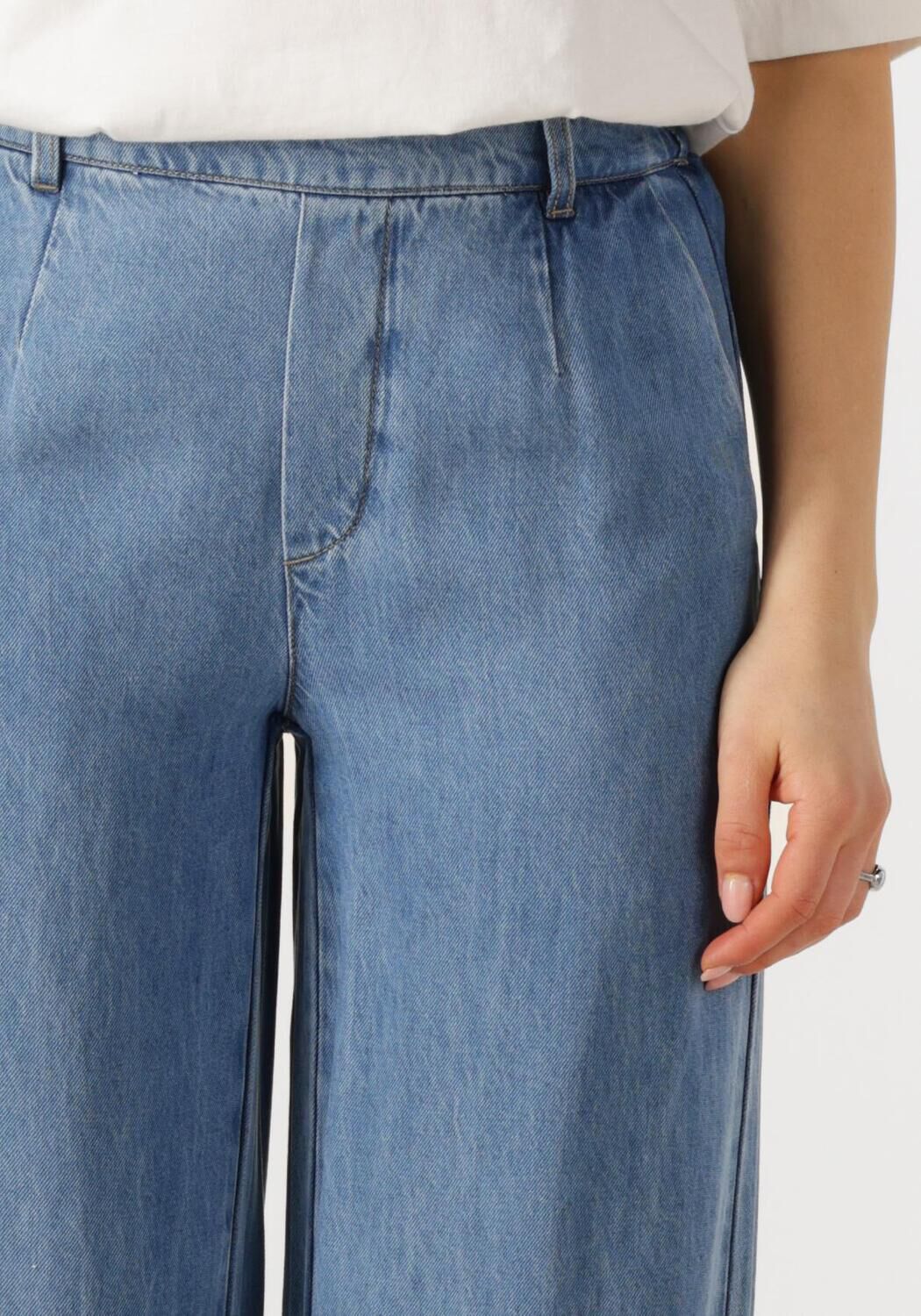 OBJECT Dames Broeken Objframe Lisa Wide Mw Pants Blauw