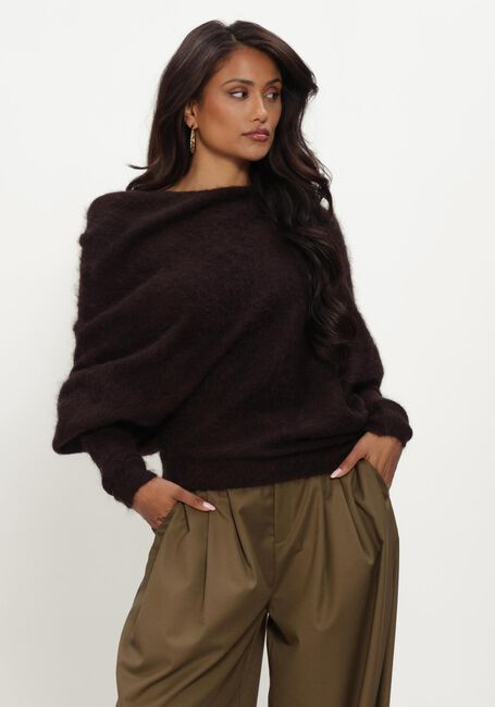Bruine GESTUZ Trui GZDEBBIE DRAPE PULLOVER - large