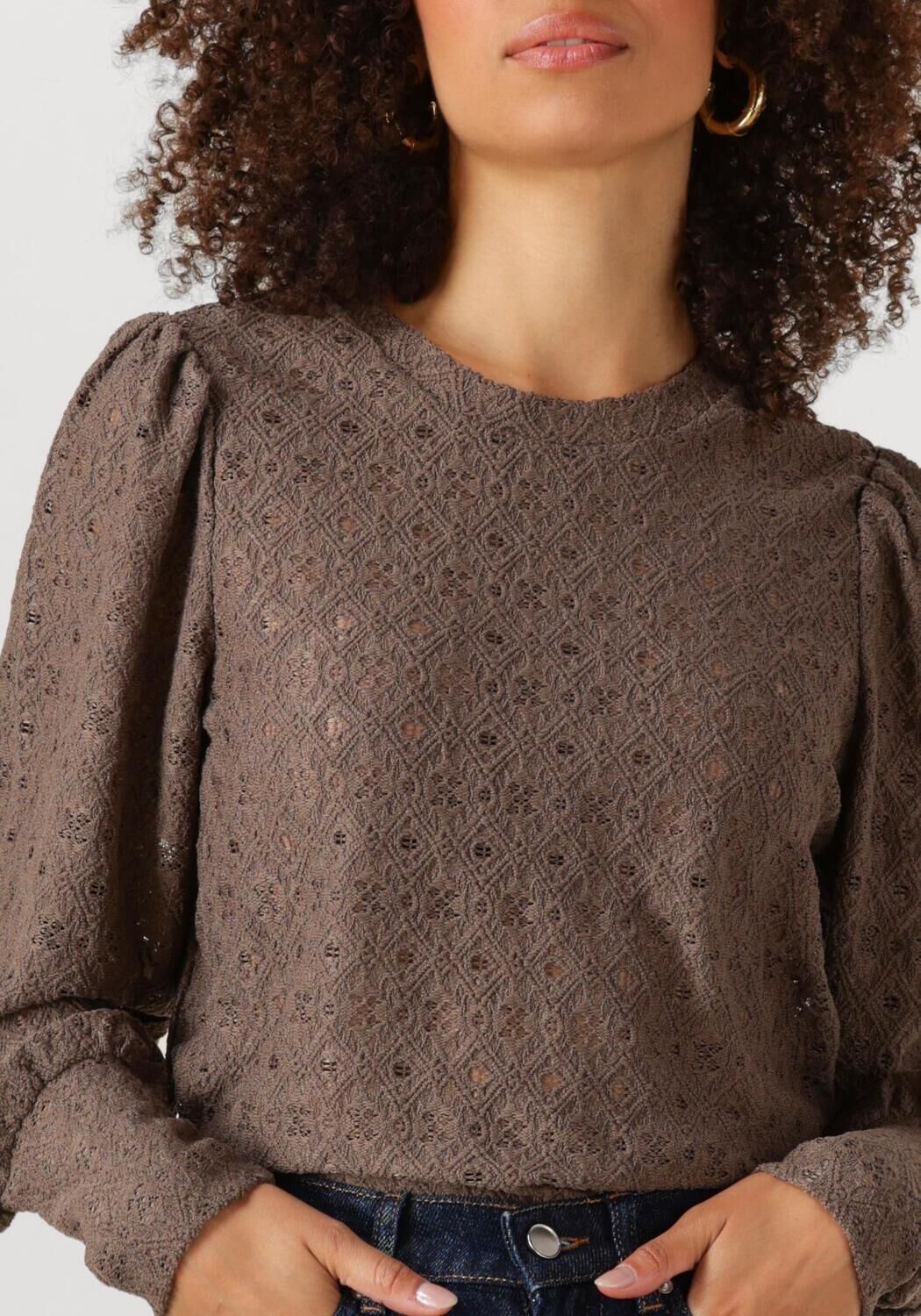 OBJECT Dames Truien & Vesten Objlaila L s Re Top Noos Bruin