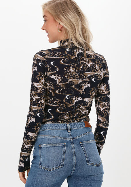 Bruine SCOTCH & SODA T-shirt PRINTED LONG-SLEEVED HIGH NECK - large
