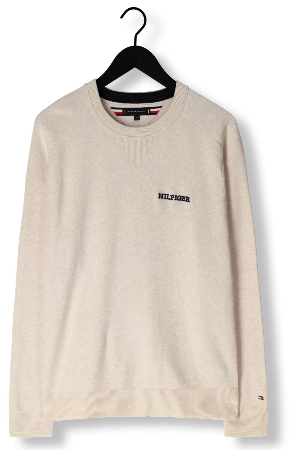 TOMMY HILFIGER Heren Truien & Vesten Speckledmouline Graphic C Neck Beige