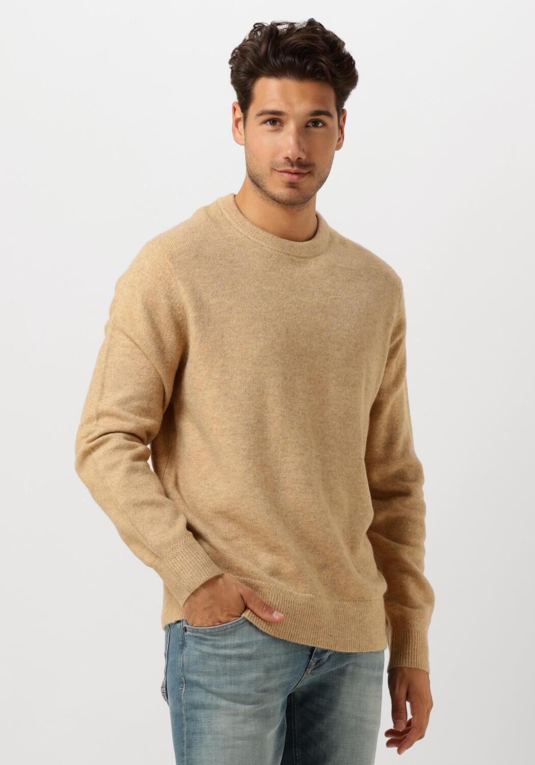 SCOTCH & SODA Heren Truien & Vesten Soft Knit Regular Fit Sweater Camel