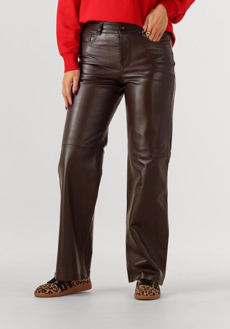 Bruine ROUGE EDIT Lange broeken ROUCAMDEN RW S/F LEATHER TROUSERS - large