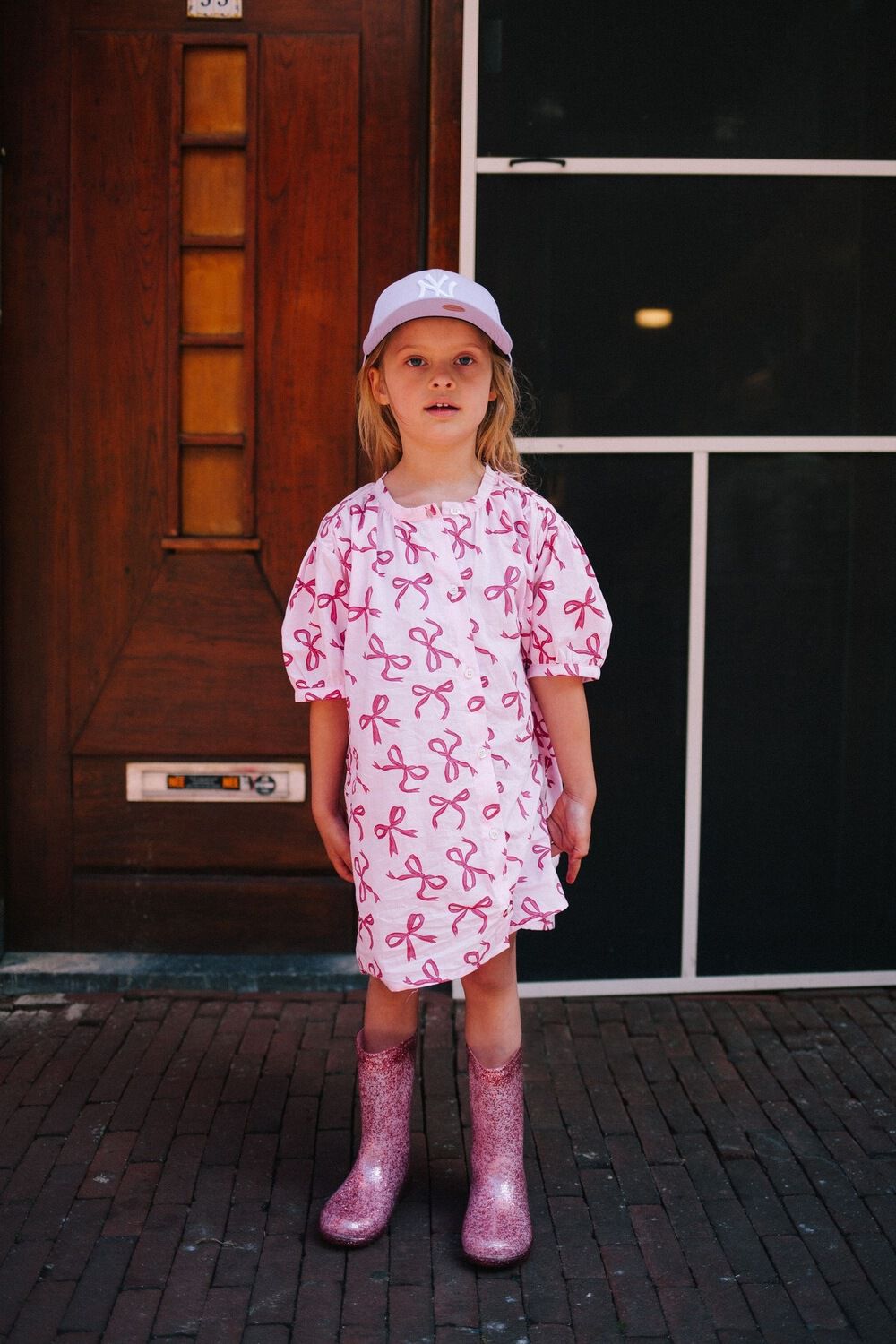 CALL ME FRANKIE Meisjes Jurken Bow Dress Roze