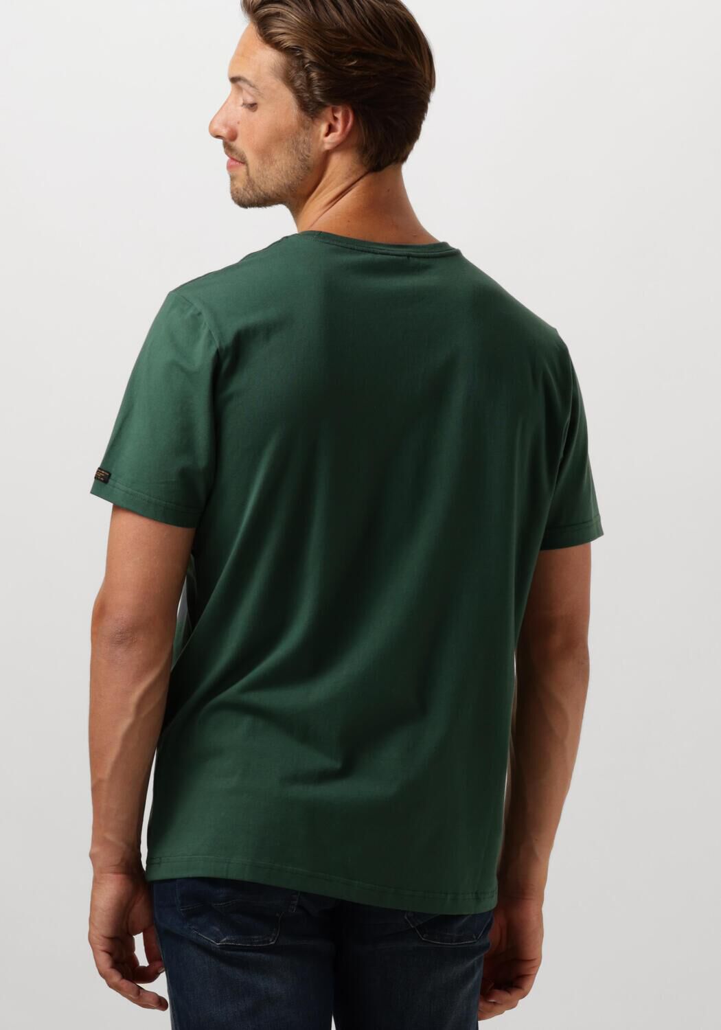 PME LEGEND Heren Polo's & T-shirts Short Sleeve R-neck Cotton Elastane Jersey Groen