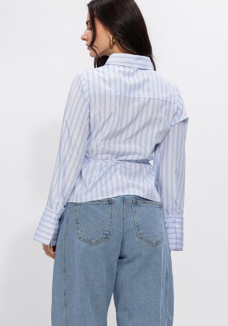 Lichtblauwe NEO NOIR Blouses CLARIDA DOUBLE STRIPE SHIRT - large