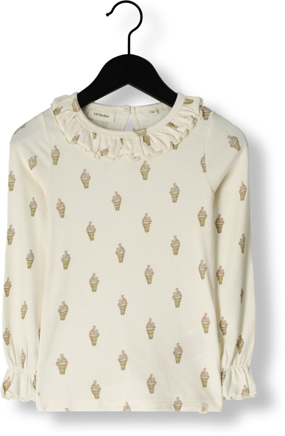 LIL' ATELIER Meisjes Tops & T-shirts Nmfgavo Eug Ls Slim Top Lil Ecru