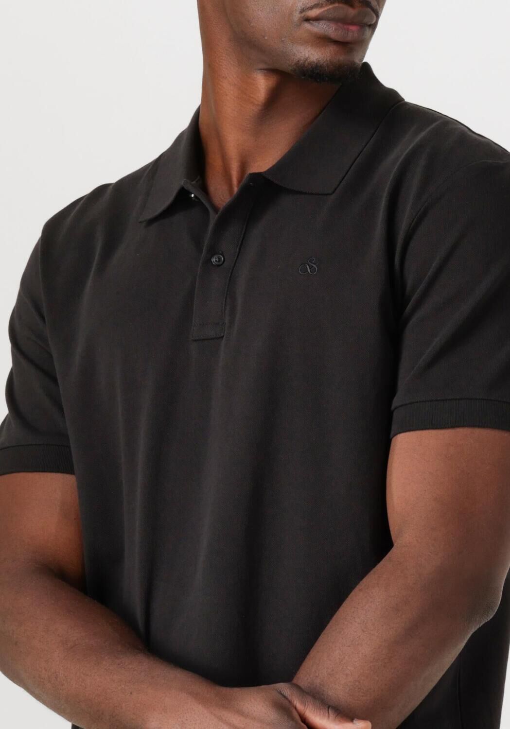 SCOTCH & SODA Heren Polo's & T-shirts Logo Pique Polo Zwart