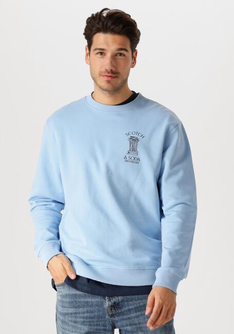 Lichtblauwe SCOTCH & SODA Sweater FRONT ARTWORK RELAXED FIT SWEATSHIRT - large