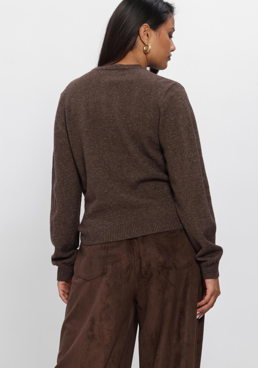 Bruine NUKUS Trui MEREL PULLOVER LUREX - large