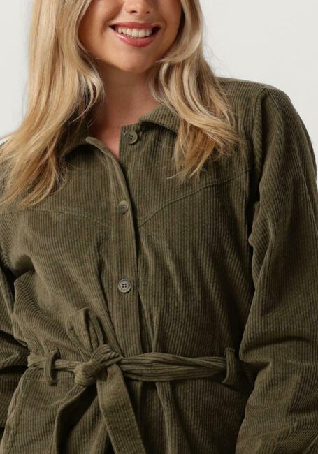 Groene CIRCLE OF TRUST Mini jurk DEMY DRESS RIB - large