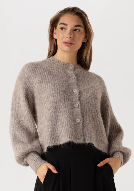 Taupe CO'COUTURE Vest CORALEE RIB CARDIGAN - large