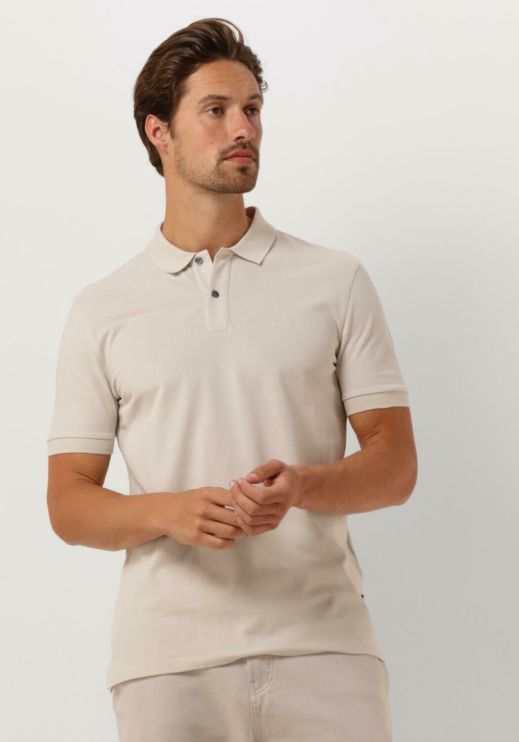 Boss Slim fit poloshirt met labelstitching model 'Pallas'