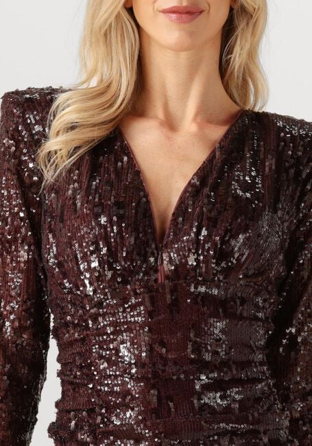 Bordeaux COPENHAGEN MUSE Mini jurk CMSEQUINCE-DRESS - large