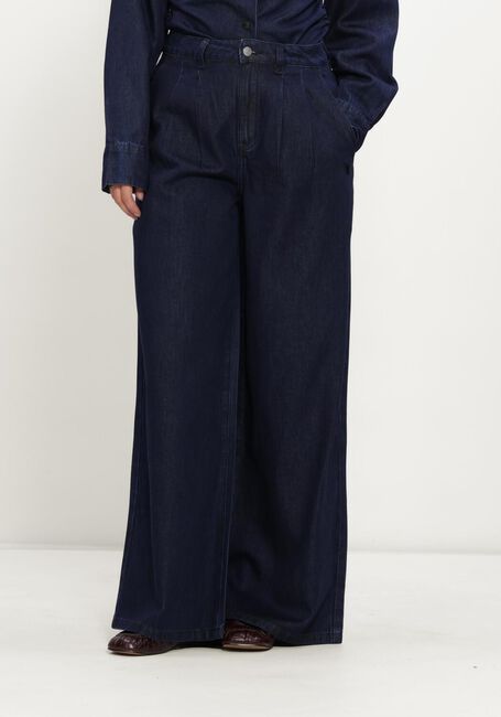 Blauwe ALIX THE LABEL Broeken LADIES WOVEN WIDE LEG DENIM PANTS - large