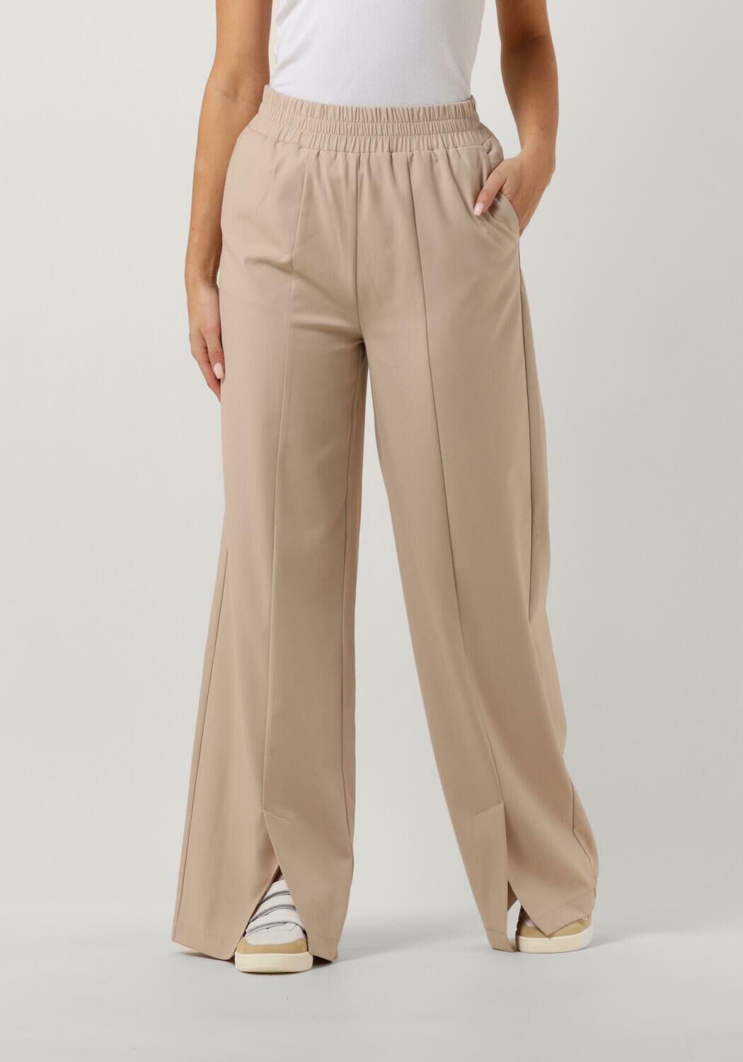 ALIX THE LABEL Dames Broeken Ladies Woven Wide Leg Pants Zand