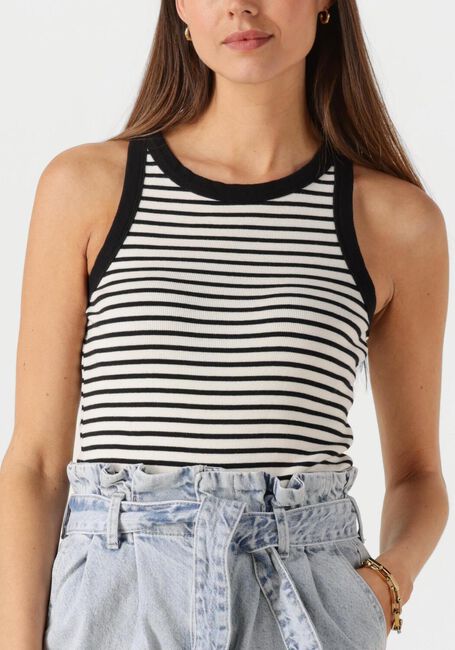 Witte CATWALK JUNKIE Top STRIPED RIBBED SINGLET - large