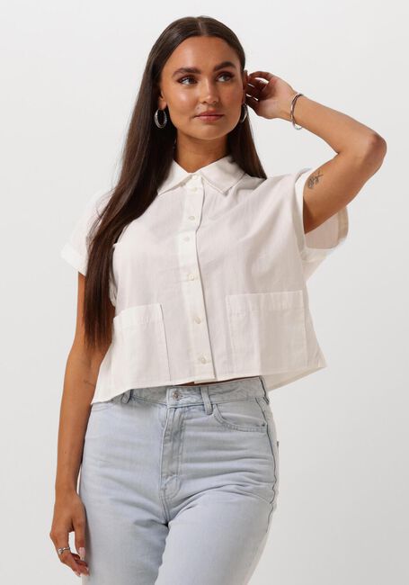 Witte Y.A.S. Blouses YASLEE SS SHORT SHIRT - large