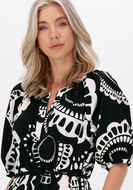 Zwarte SUMMUM Midi jurk DRESS MODERN FLOWER - large