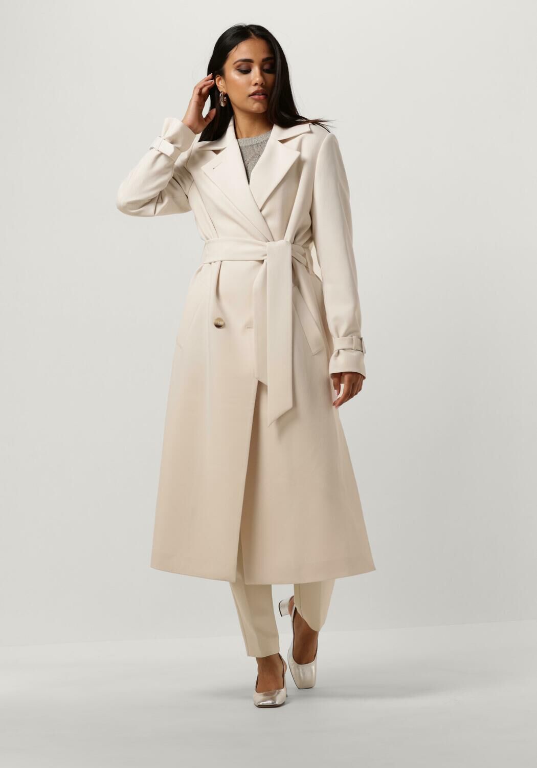 Beaumont trenchcoat jas Dia met ceintuur offwhite