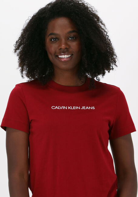 Rode CALVIN KLEIN T-shirt SHRUNKEN INSTITUTIONAL TEE - large